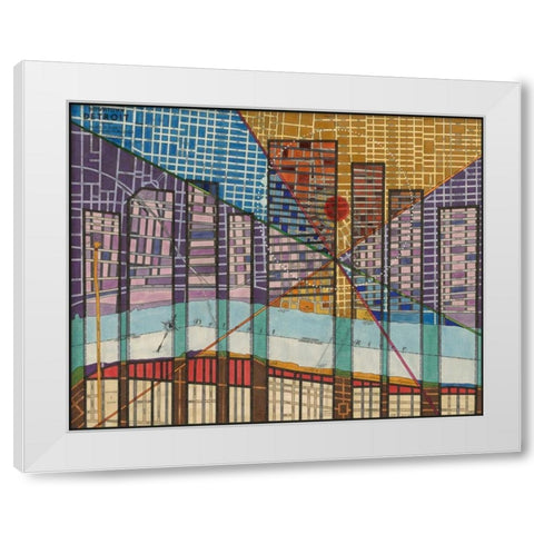 Modern Map of Detroit White Modern Wood Framed Art Print by Galapon, Nikki