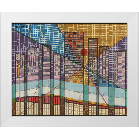 Modern Map of Detroit White Modern Wood Framed Art Print by Galapon, Nikki