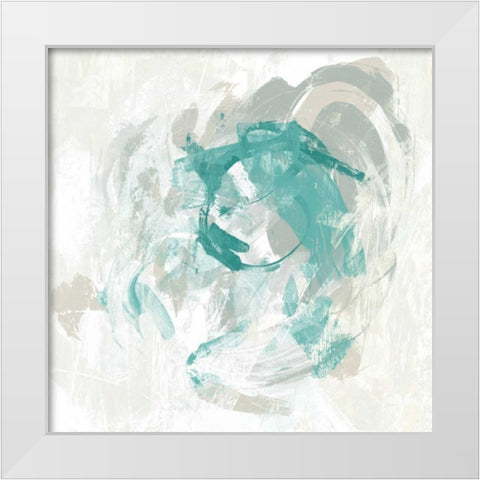 Teal Fog I White Modern Wood Framed Art Print by Vess, June Erica