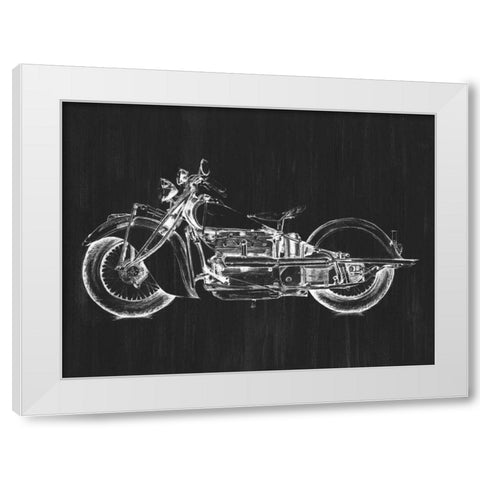 Motorcycle Graphic I White Modern Wood Framed Art Print by Meagher, Megan