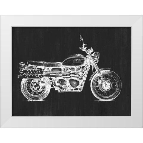 Motorcycle Graphic II White Modern Wood Framed Art Print by Meagher, Megan