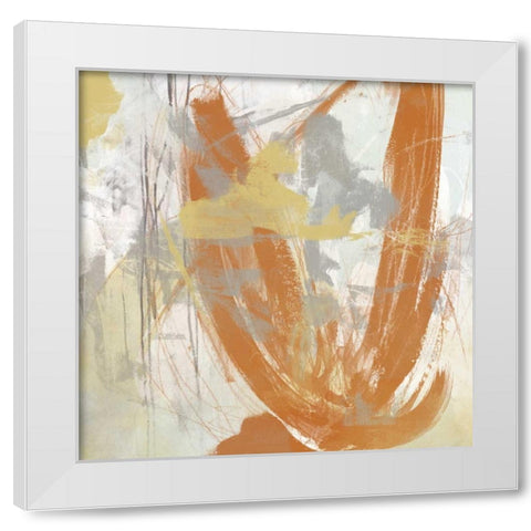 Tangerine and Grey III White Modern Wood Framed Art Print by Vess, June Erica