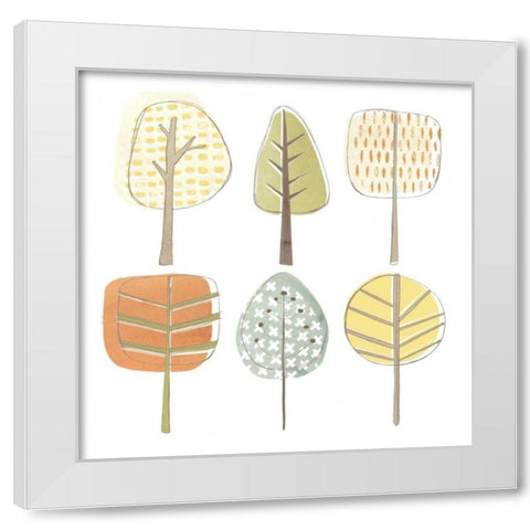 Pattern Grove I White Modern Wood Framed Art Print by Vess, June Erica