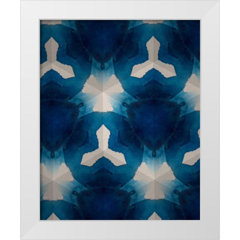 Sapphire Frost I White Modern Wood Framed Art Print by Stramel, Renee W.