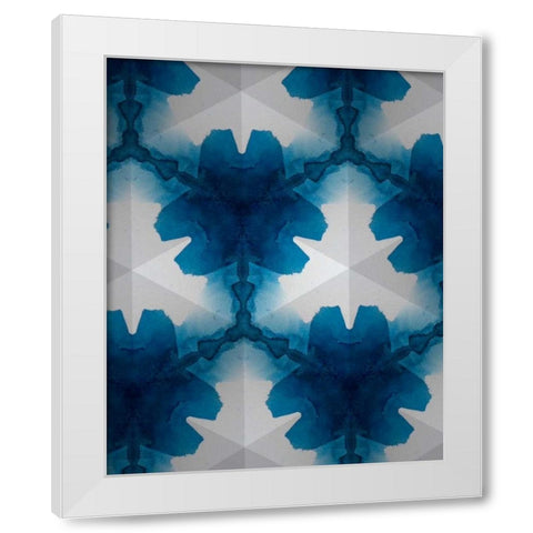 Sapphire Frost II White Modern Wood Framed Art Print by Stramel, Renee W.