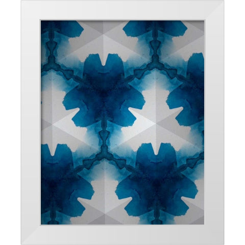 Sapphire Frost II White Modern Wood Framed Art Print by Stramel, Renee W.