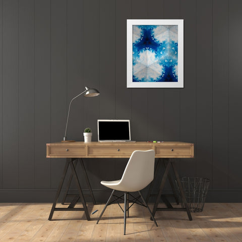 Sapphire Frost IV White Modern Wood Framed Art Print by Stramel, Renee W.