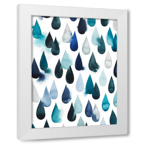 Water Drops I White Modern Wood Framed Art Print by Popp, Grace
