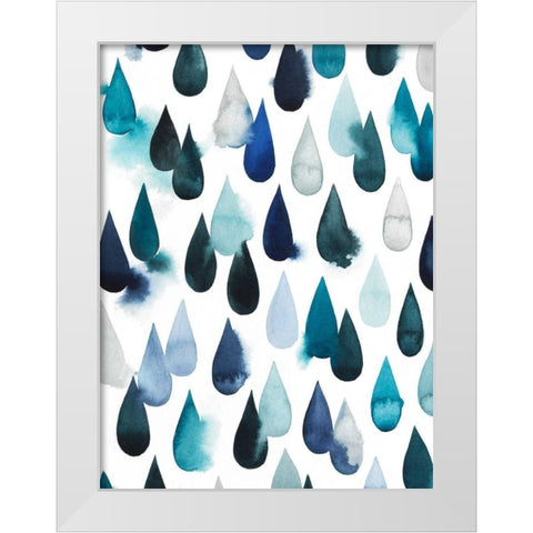 Water Drops I White Modern Wood Framed Art Print by Popp, Grace