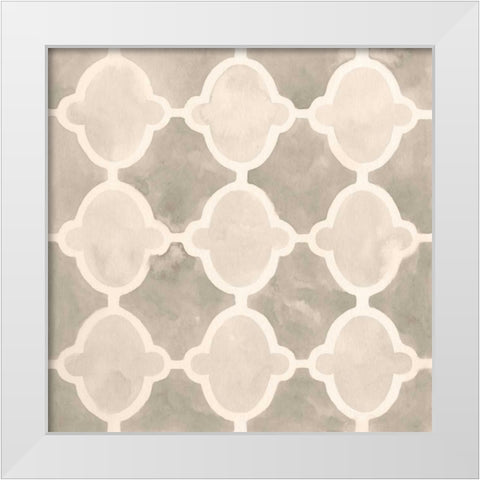 Neutral Watercolor Tile II White Modern Wood Framed Art Print by Vess, June Erica