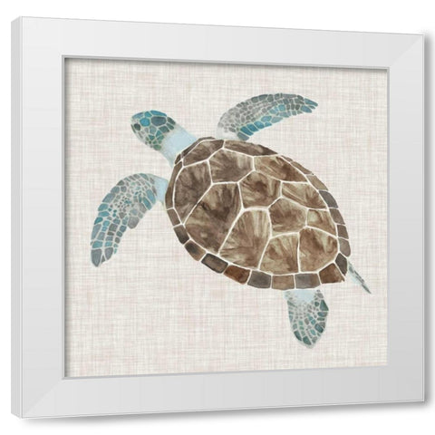 Sea Turtle II White Modern Wood Framed Art Print by McCavitt, Naomi
