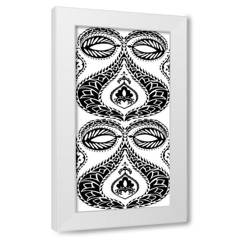 BandW Arabesque Panels I White Modern Wood Framed Art Print by Zarris, Chariklia