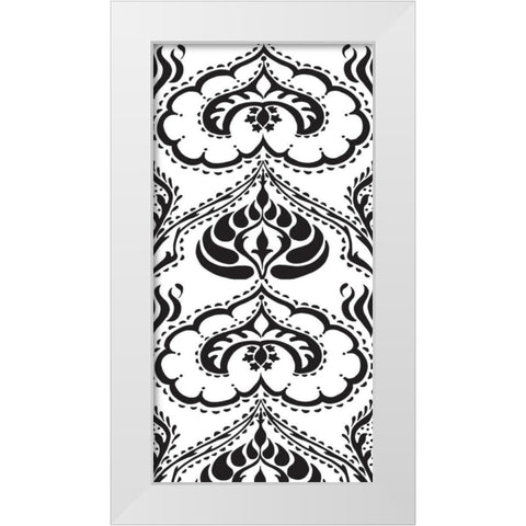 BandW Arabesque Panels II White Modern Wood Framed Art Print by Zarris, Chariklia