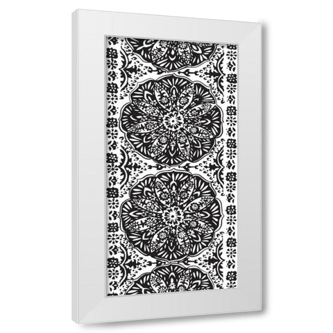 BandW Arabesque Panels III White Modern Wood Framed Art Print by Zarris, Chariklia