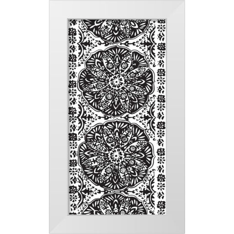 BandW Arabesque Panels III White Modern Wood Framed Art Print by Zarris, Chariklia