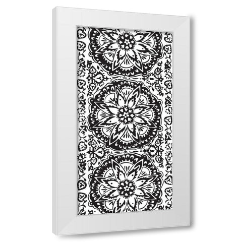 BandW Arabesque Panels IV White Modern Wood Framed Art Print by Zarris, Chariklia