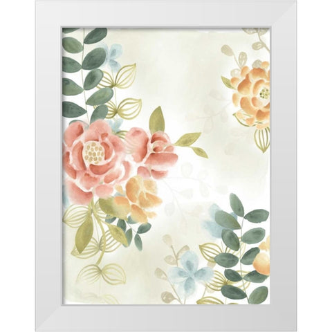 Soft Flower Collection I White Modern Wood Framed Art Print by Vess, June Erica