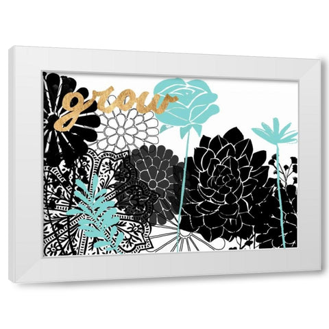 Lacy Garden I White Modern Wood Framed Art Print by Studio W