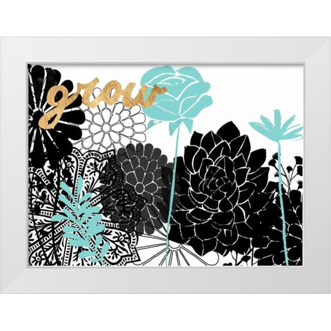 Lacy Garden I White Modern Wood Framed Art Print by Studio W