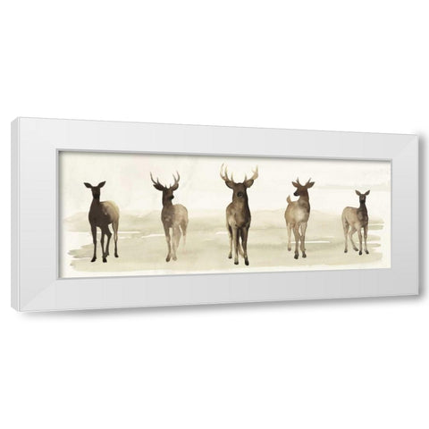 Deer Line I White Modern Wood Framed Art Print by Popp, Grace