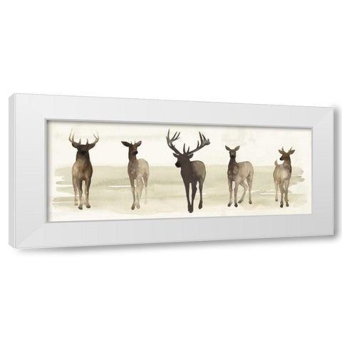 Deer Line II White Modern Wood Framed Art Print by Popp, Grace