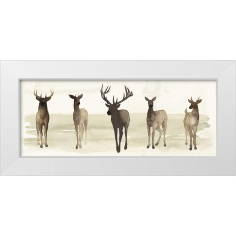 Deer Line II White Modern Wood Framed Art Print by Popp, Grace