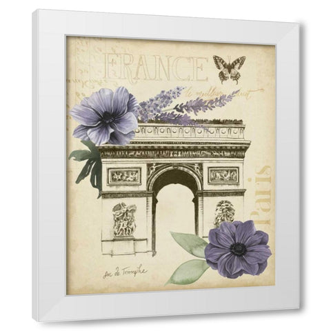 Paris Ephemera I White Modern Wood Framed Art Print by Popp, Grace