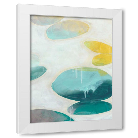 Stacking Stones I White Modern Wood Framed Art Print by Vess, June Erica