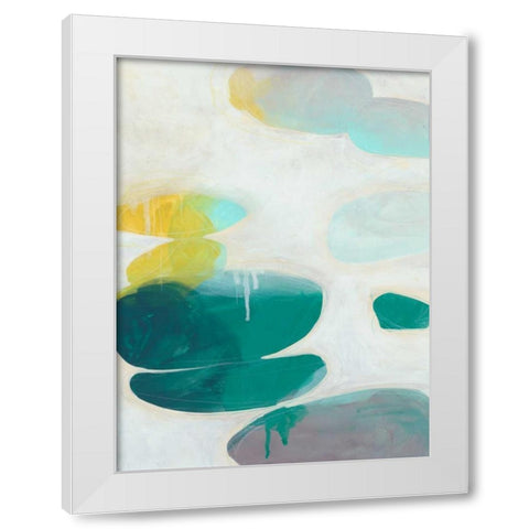 Stacking Stones II White Modern Wood Framed Art Print by Vess, June Erica