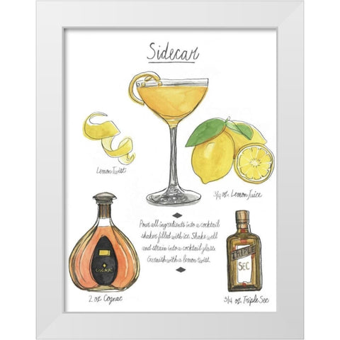 Classic Cocktail - Sidecar White Modern Wood Framed Art Print by McCavitt, Naomi