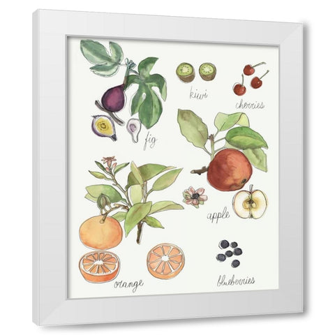 Fruit Medley I White Modern Wood Framed Art Print by McCavitt, Naomi