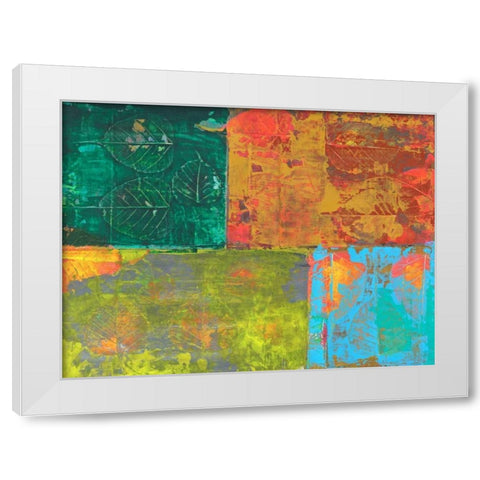 Colorful Leaf Imprint II White Modern Wood Framed Art Print by Ray, Elena