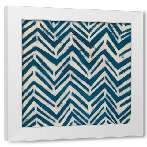 Indigo Signals II White Modern Wood Framed Art Print by Vess, June Erica