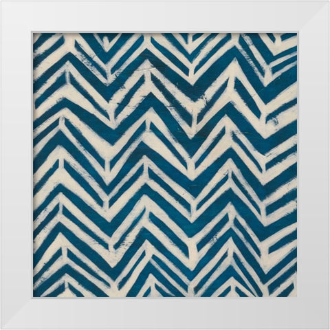 Indigo Signals II White Modern Wood Framed Art Print by Vess, June Erica
