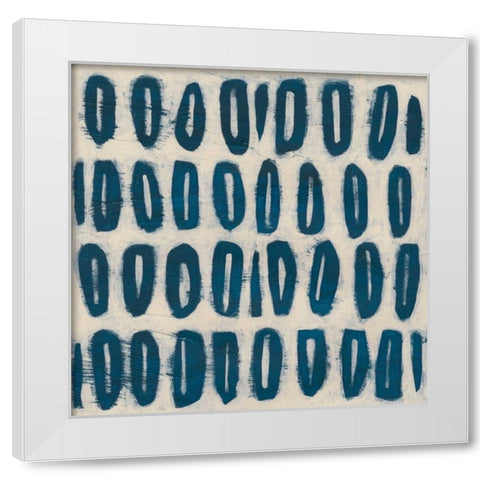 Indigo Signals IV White Modern Wood Framed Art Print by Vess, June Erica