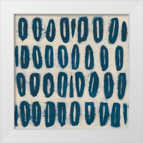 Indigo Signals IV White Modern Wood Framed Art Print by Vess, June Erica