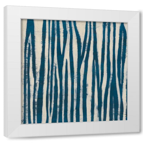 Indigo Signals VI White Modern Wood Framed Art Print by Vess, June Erica