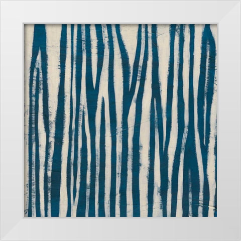 Indigo Signals VI White Modern Wood Framed Art Print by Vess, June Erica