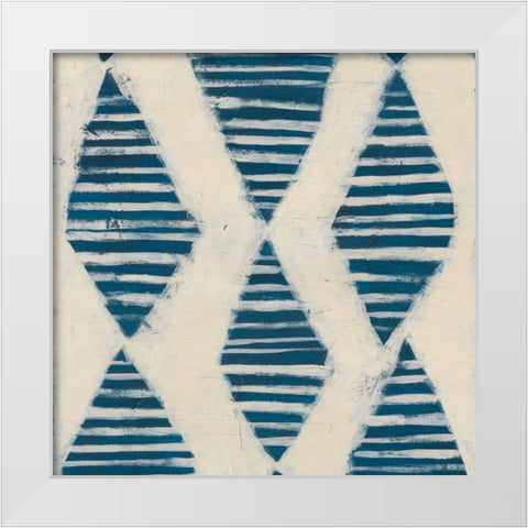Indigo Signals VII White Modern Wood Framed Art Print by Vess, June Erica