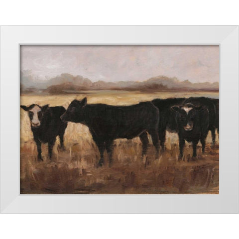 Black Cows I White Modern Wood Framed Art Print by Harper, Ethan