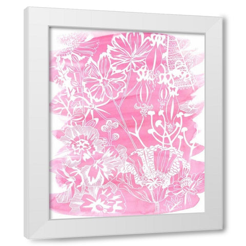 Fuchsia Bouquet I White Modern Wood Framed Art Print by Zarris, Chariklia