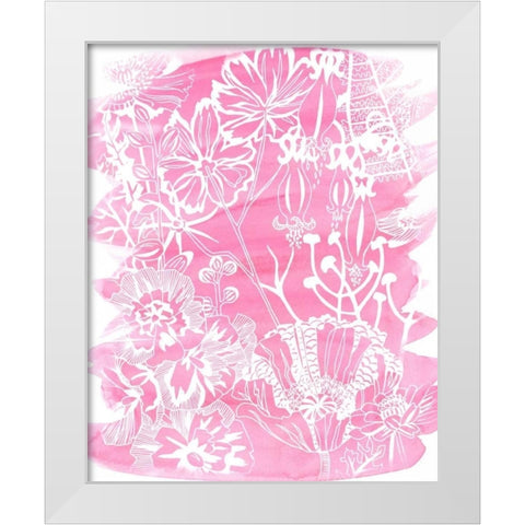 Fuchsia Bouquet I White Modern Wood Framed Art Print by Zarris, Chariklia