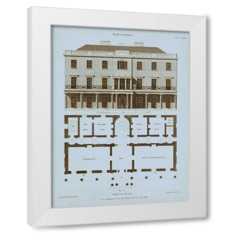 Chambray House and Plan II White Modern Wood Framed Art Print by Kelly, Thomas