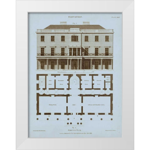 Chambray House and Plan II White Modern Wood Framed Art Print by Kelly, Thomas