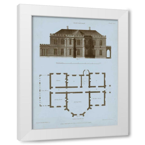 Chambray House and Plan III White Modern Wood Framed Art Print by Kelly, Thomas