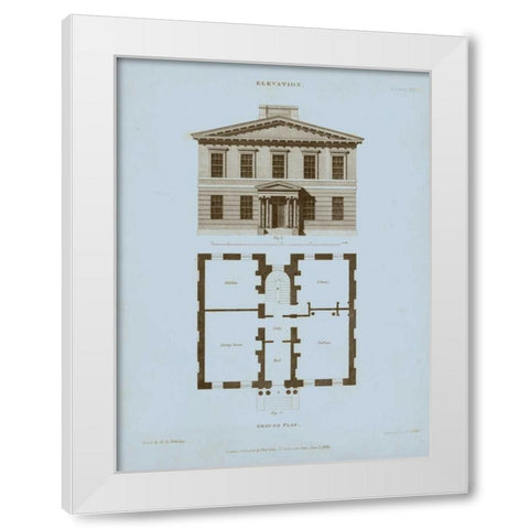 Chambray House and Plan IV White Modern Wood Framed Art Print by Kelly, Thomas