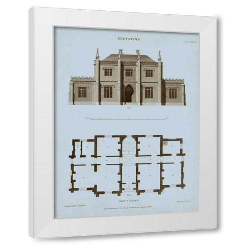 Chambray House and Plan V White Modern Wood Framed Art Print by Kelly, Thomas