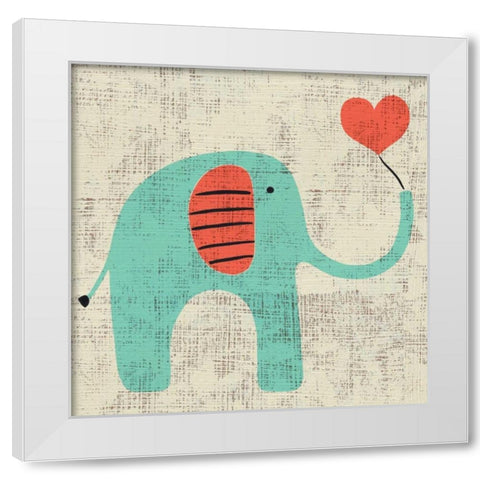 Adas Elephant White Modern Wood Framed Art Print by Zarris, Chariklia