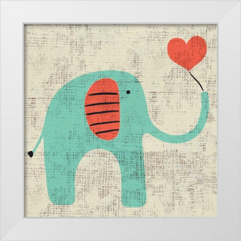 Adas Elephant White Modern Wood Framed Art Print by Zarris, Chariklia