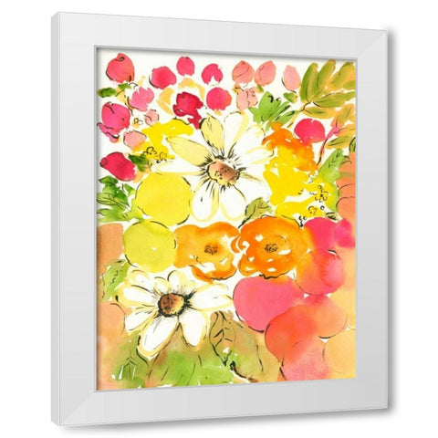 Flower Array III White Modern Wood Framed Art Print by Minasian, Julia